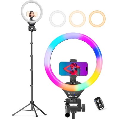 UBeesize 12" RGB Selfie Ring Light with 62" Tripod Stand Compatible with Phones, Cameras and Webcams