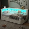 Whisen Modern Full Size Upholstered Platform Bed with LED Lights, USB Ports & Pull-Out Trundle, No Box Spring Needed - 3 of 4