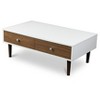 Gemini Wood Contemporary Coffee Table - Baxton Studio: Modern Design, Dual Drawers, MDF Composite - 3 of 4