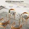 Tangkula 51” Glass Dining Table Modern Rectangular Table w/ Spacious Tempered Glass Tabletop & Wood Grain Metal Legs - 4 of 4
