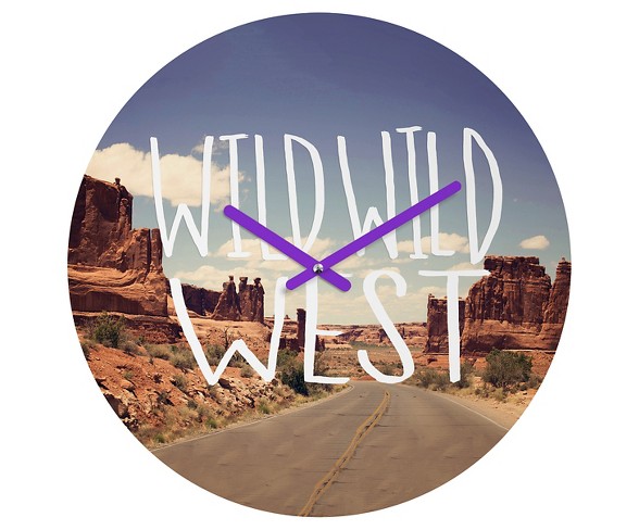 Leah Flores Wild Wild West Round Wall Clock - Deny Designs&#174;