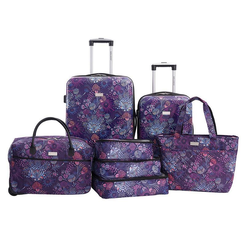 Travelers Club Bella Caronia Deluxe 7pc Hardside Checked Spinner Luggage Set, 1 of 24