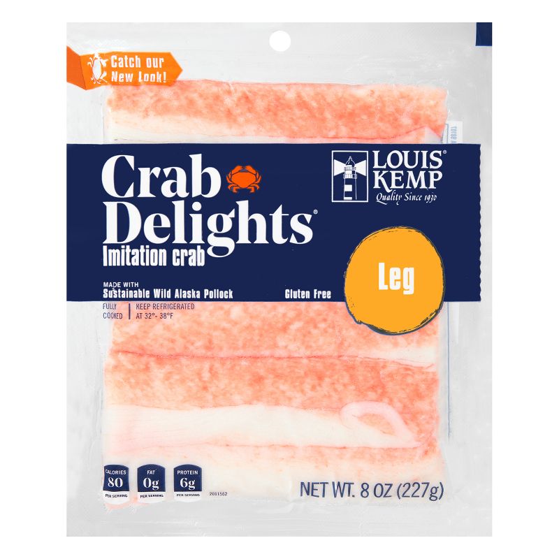 Louis Kemp Crab Delights Imitation Crab Leg Style - 8oz, 1 of 6