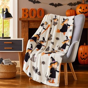 Kate Aurora Halloween Witches & Friends Oversized Ultra Soft & Plush Accent Throw Blanket - 50 in. W x 70 in. L - 1 of 3