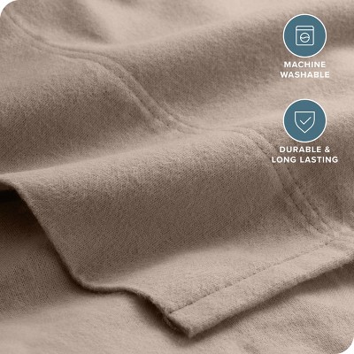Taupe Full Organic Cotton Flannel Sheet Set