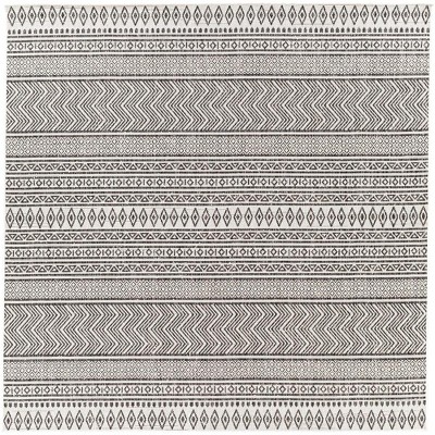 Mark & Day Antibes 6'7"x6'7" Square Woven Indoor and Outdoor Area Rugs Black
