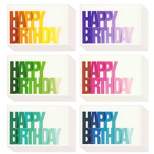 Best Paper Greetings 48 Pack Assorted Birthday Greeting Cards with Envelopes, 6 Colorful Rainbow Ombre Designs (4x6 In)