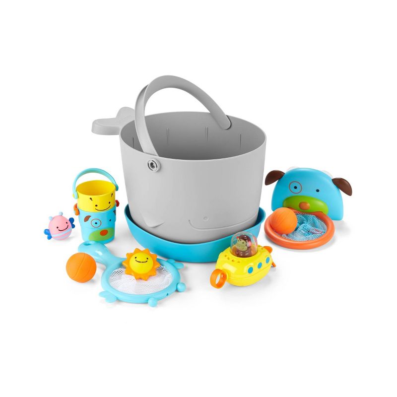 Skip Hop Moby Fun-Filled Baby Bath Toy &#38; Bucket Gift Set - 2pc, 1 of 7