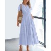 Women's 2025 Summer Casual Midi & Maxi Dress - Lightweight V-Neck Boho Beach Dress with Elastic Waist & Pockets Light Blue - 2 of 4