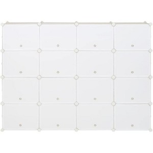 Coucheta DIY Cube Storage - 32-Grid Organizer, 47" Tall, Custom Shelves for Shoes/Toys, White - 1 of 2