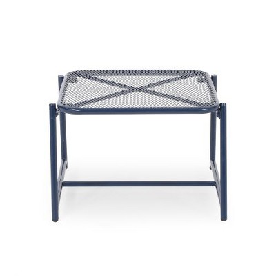 Modern Mesh Outdoor End Table, Rectangle Powder-Coated Metal Patio End Table for Outside Use, Patio Side Table -Christopher Knight Home