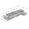 Chenille Modular Sofa: Modern Upholstered Sectional Couch with Plush Seating, Fixed Cushions - 4 of 4