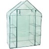 Sunnydaze Outdoor Portable Tiered Growing Rack Deluxe Walk-In Greenhouse with Roll-Up Door - 4 Shelves - Green - 3 of 4