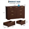 Modern Fluted Dresser for Bedroom with 7 Drawers, Wide Dresser Storage Cabinet, Furniture Stand w/Metal Handles, Wood Dressers for Bedroom, Hallway - 2 of 4