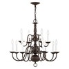 Livex Lighting Williamsburgh 12 - Light Chandelier in  Bronze - 2 of 4