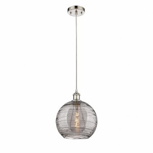 Athens Deco Swirl - 1 Light Cord Hung Mini Pendant In Industrial Style-13 Inches Tall and 10 Inches Wide - 1 of 1