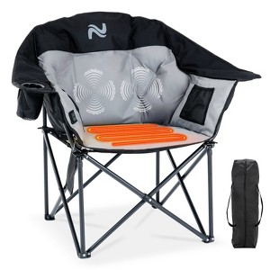 Docred 400LBS Oversized Heated Camping Chair - Oversized Padded Outdoor Chair USB Heating, Side Pocket & Carry Bag for Patio, Beach, Fishing - 1 of 4