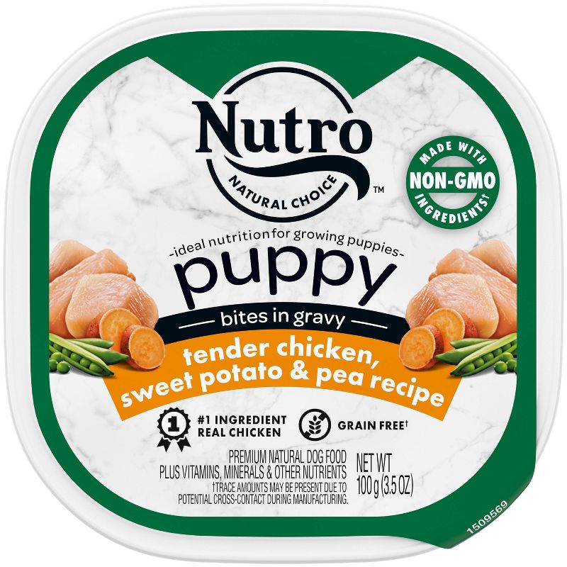 Nutro Grain Free Bites In Gravy Puppy Wet Dog Food Tender Chicken, Sweet Potato &#38; Pea Recipe - 3.5oz, 1 of 13