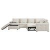 ModernLuxe Modular Sectional Sofa Couch with Flip-Up Table, Reading Lamp & Charging Ports, Convertible Sofa Bed with Storage Ottoman - 2 of 4