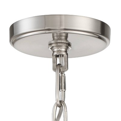 Brushed Nickel Graywood Wagon Wheel Chandelier with 8 Lights
