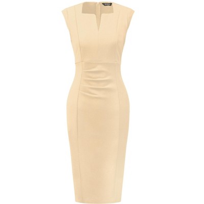 INSPIRE CHIC Women's Pencil Sleeveless Office Elegant Business Sheath Dress