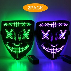 Garvee [2PACK]X-EYE Scary Mask LED Mask---LED Light Up Mask EL Wire Light Up - 1 of 4
