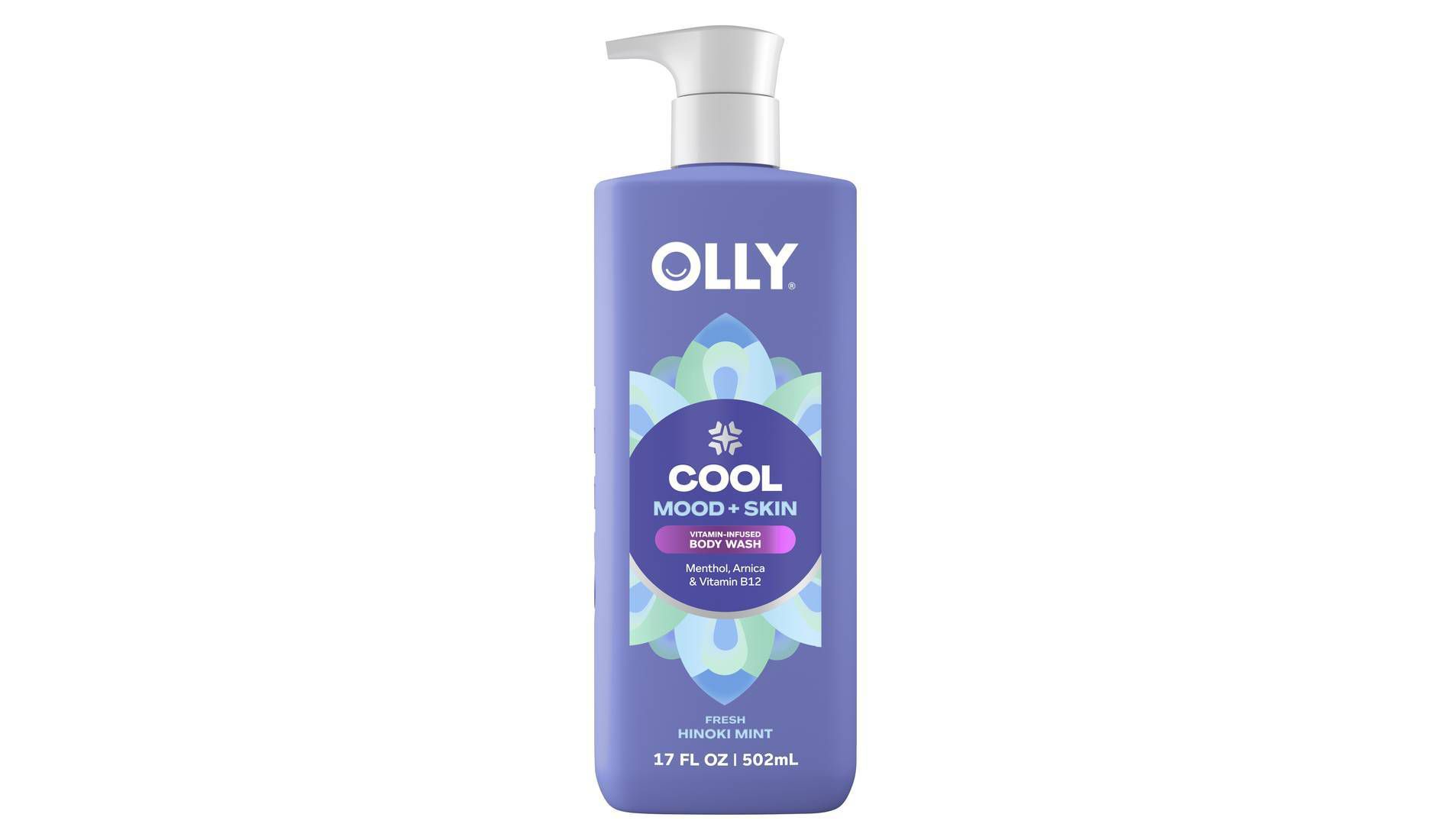 OLLY Cool Mood and Skin Vitamin-Infused Body Wash - Fresh Hinoki Mint - 17 fl oz