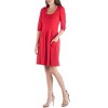 24seven Comfort Apparel Three Quarter Sleeve Fit and Flare Mini Dress - 2 of 4