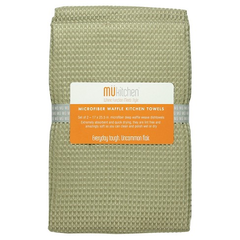 3pk Waffle Microfiber Dish Cloths Blue - Mu Kitchen : Target