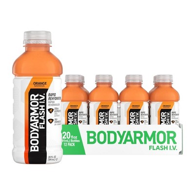 BODYARMOR Flash I.V., Orange - 20 Fl Oz Bottle (Pack of 12)