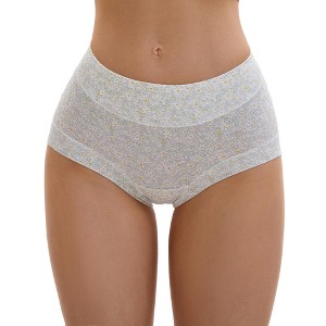 INSPIRE CHIC Women's Cotton Allover Floral Printed Underwear High Waisted Full Coverage Tummy Control Briefs - 1 of 4