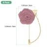 Unique Bargains Wedding Rose Men Suit Boutonnieres Lapel Pin with Gold Leaf Brooch 6 Pcs - 3 of 4