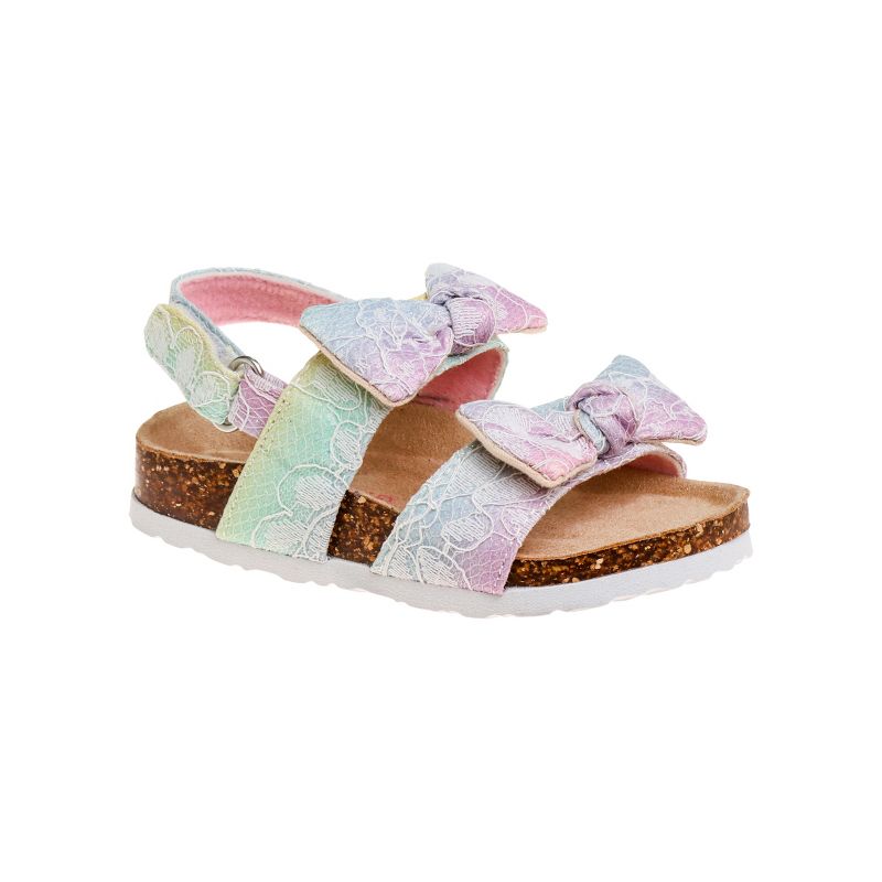 Laura Ashley Girls Footbed Toddler Buckle Sandals Hook and Loop, 1 of 6