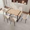 NicBex Dining Table Set for 6 Modern Dining Table with MDF Tabletop, Metal Frame and 6 Suede Chairs for Kitchen - 4 of 4