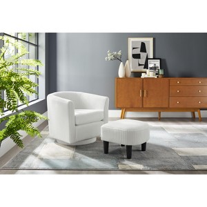 CAVINAS Accent Chair, Swivel Accent Chair 360～ Comfy Recliner Corduroy Arm Chair Single Sofa with Ottoman for Living Room Bedroom - 1 of 4
