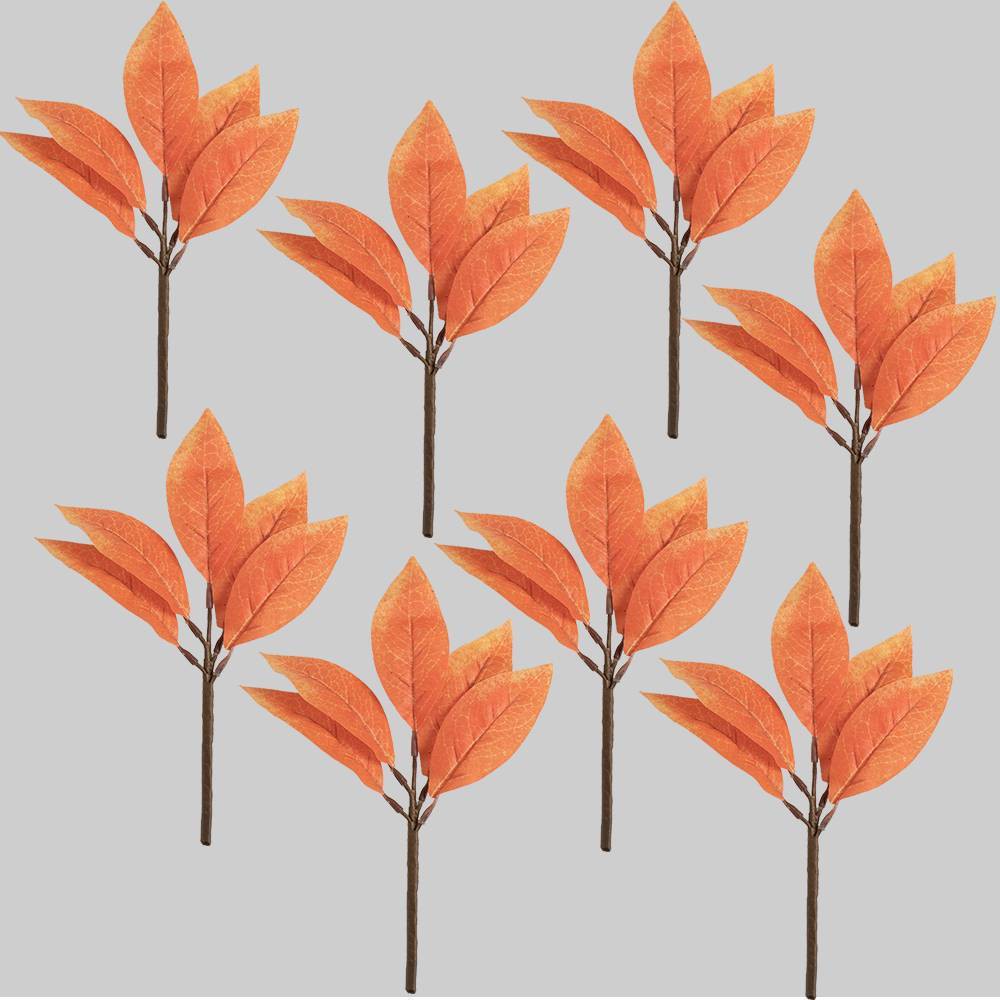 8pk Orange Magnolia Leaf Picks - Bullseye's Playground was $8.0 now $4.0 (50.0% off)