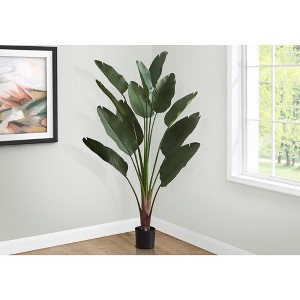 Sapphtopaz Artificial Bird Of Paradise Tree, Artificial Tree Fake Plant with Pot, Green Leaves Room Decor for Home Office Foyer Porch - 1 of 4