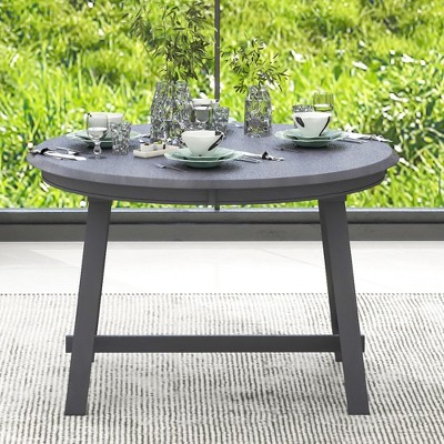 NicBex Mid-Century Wood Dining Table Round Extendable Dining Table for 4 to 6, for Meeting Room, Living Room
