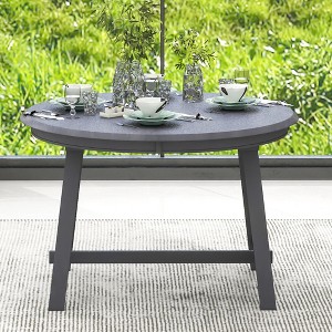 NicBex Mid-Century Wood Dining Table Round Extendable Dining Table for 4 to 6, for Meeting Room, Living Room - 1 of 4