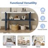 TIRAMISUBEST Narrow Console Table with Marble-Effect Top, Retro Entryway Table with Open Shelf, Sofa Table for Entryway, Hallway and Living Room - 4 of 4