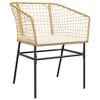 vidaXL 5 Piece Patio Dining Set with Cushions Brown and Cream White Poly Rattan Glass - 63" x 31.5" x 29.1" - 4 of 4