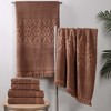 Cotton Geometric Jacquard Plush Soft Absorbent Bath Towel Set by Blue Nile Mills - 2 of 4