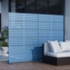 PexFix 72 in. x 47 in. Blue Metal Freestanding Privacy Screen Garden Fence For Deck Patio Balcony Outdoor Privacy Panel Louvered Design - 3 of 4