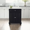 Cambridge Granite Top Compact Kitchen Island Cart Black/White - Crosley: Rubberwood Frame, Towel Bar, Storage Shelves - image 2 of 4