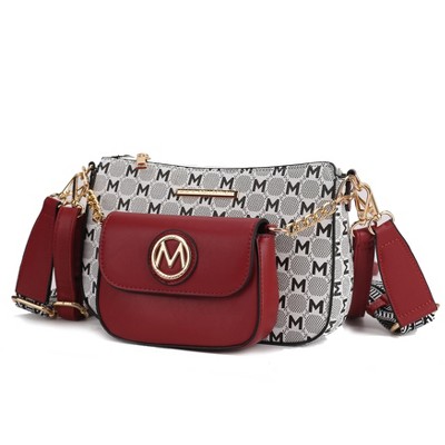 MKF Collection Ciri Crossbody Women's Double Bag Versatile, Monogram Design by Mia K