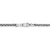 Black Bow Jewelry 3.25mm, Sterling Silver Antiqued Solid Spiga Chain Necklace - 4 of 4