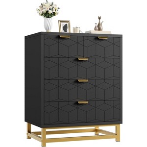 homfan 5 Drawer Dresser with Metal Legs, Modern Chest Organizer with Wide Storage, Chest of Drawers for Bedroom, Living Room, Entryway - 1 of 4