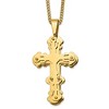 Chisel Stainless Steel Polished Yellow IP-plated Cross Pendant on a 24" Curb 24" Curb Chain Necklace - 2 of 2