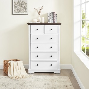NicBex Farmhouse Drawer Dresser,Modern Tall/Double Dressers with Round Handles,Chest of Drawers for Bedroom,Living Room,Dining Room,Hallway - 1 of 4