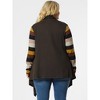 Agnes Orinda Women's Plus Size Stripe Splicing Asymmetric Colorblock Long Sleeve Lightweight Long Knit Open Front Cardigans - 4 of 4
